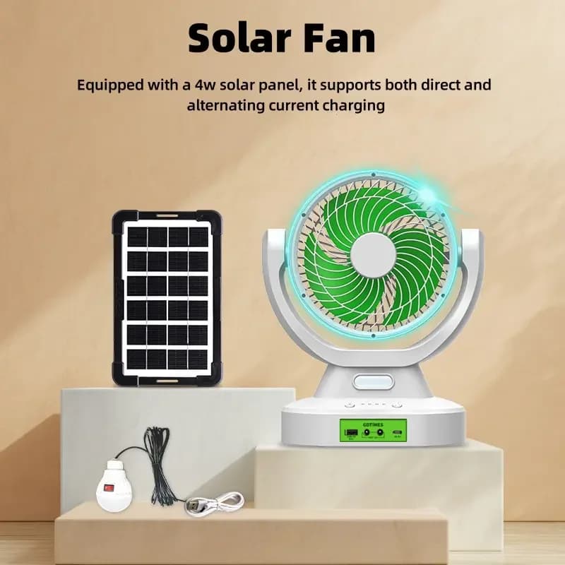 Abanico Solar Recargable — imagen 2
