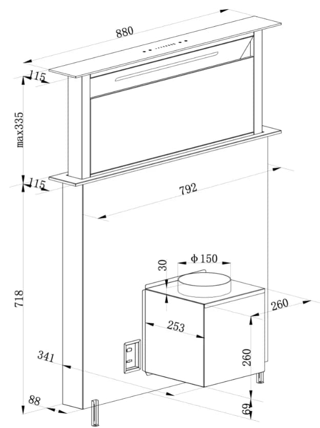 Extractor de Grasa Bajo Tope 90 cm — imagen 2