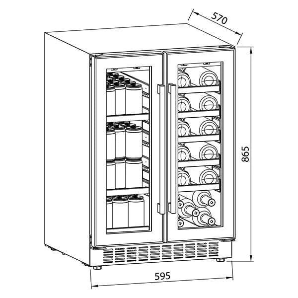 Vinera Empotrable 20 Botellas y 63 Latas — imagen 2