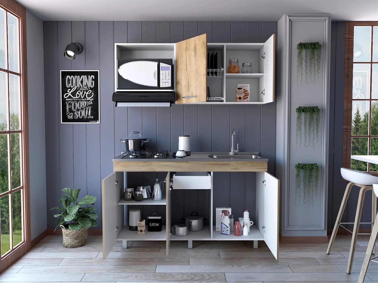 Cocina 1.50 Miro Lte (M.der) (3C) Blanco — imagen 5