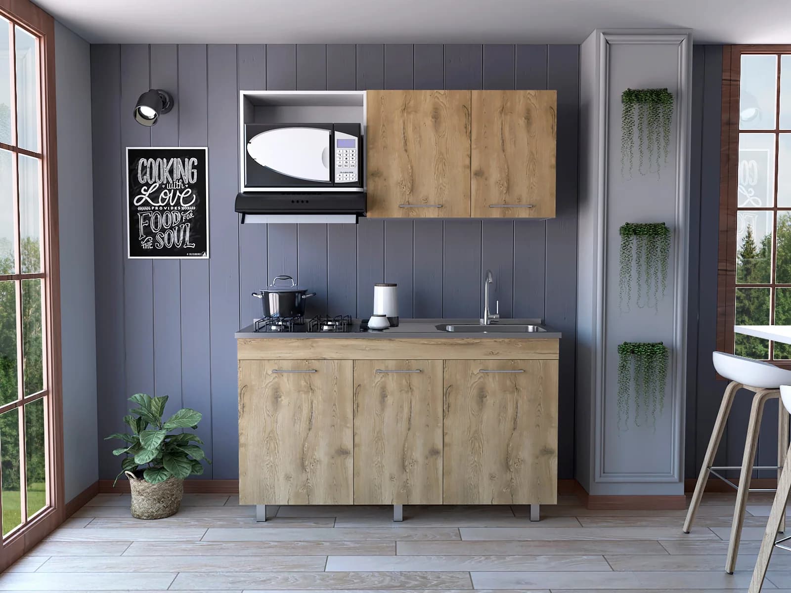 Cocina 1.50 Miro Lte (M.der) (3C) Blanco — imagen 6