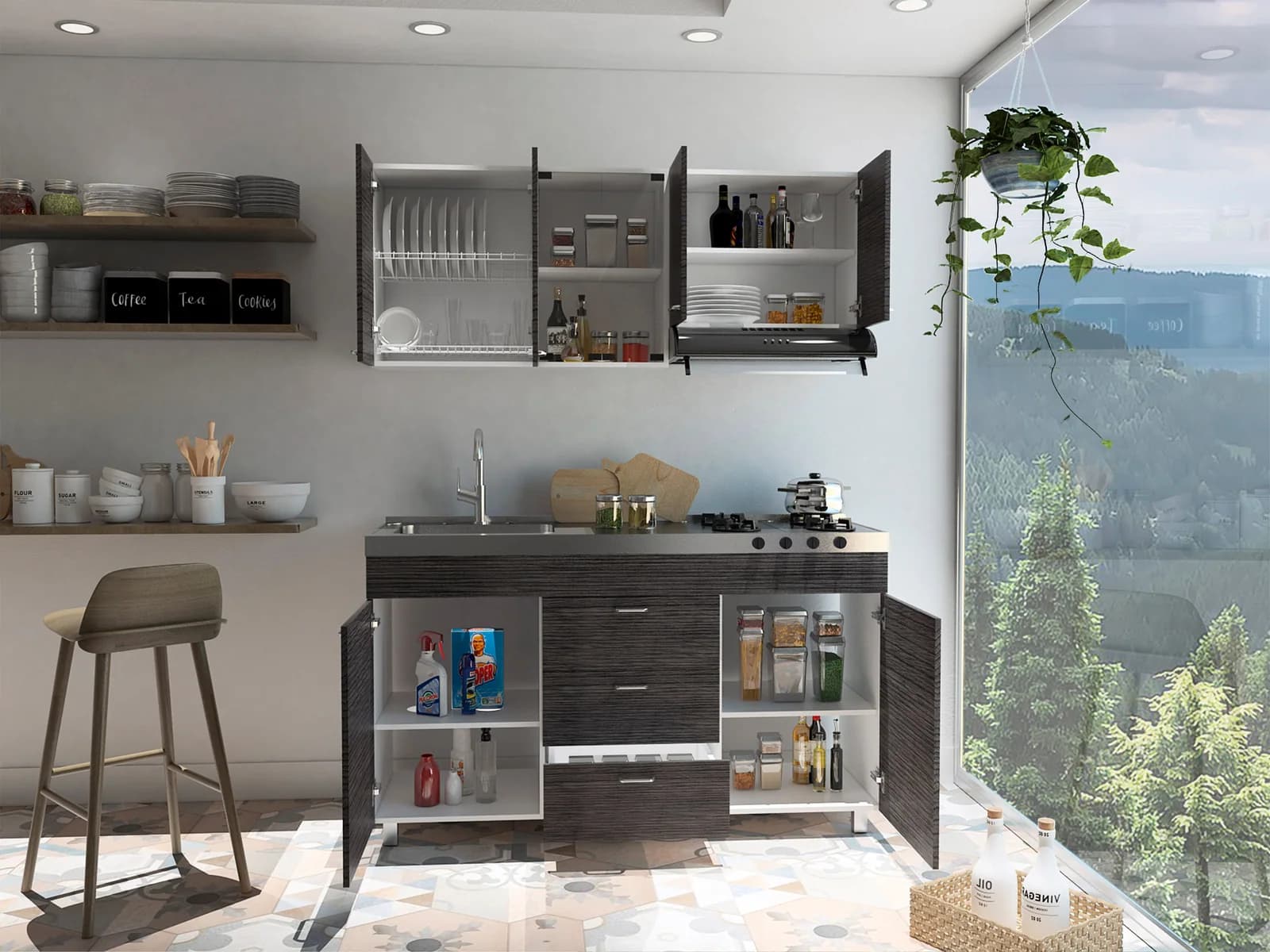 Cocina 1.50 Lumina (M.socoda Izq) (3C) Bl/r — imagen 4