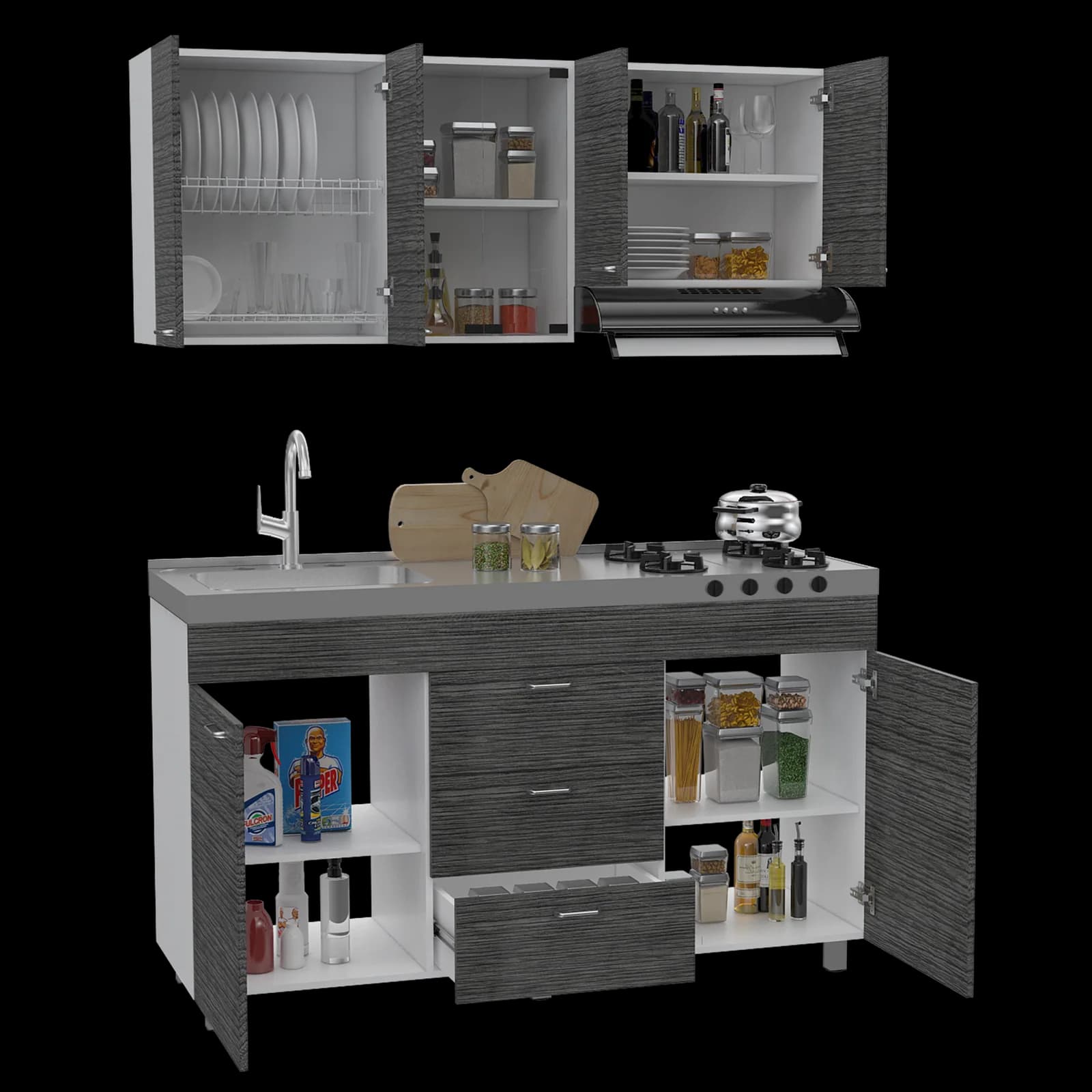 Cocina 1.50 Lumina (M.socoda Izq) (3C) Bl/r — imagen 5