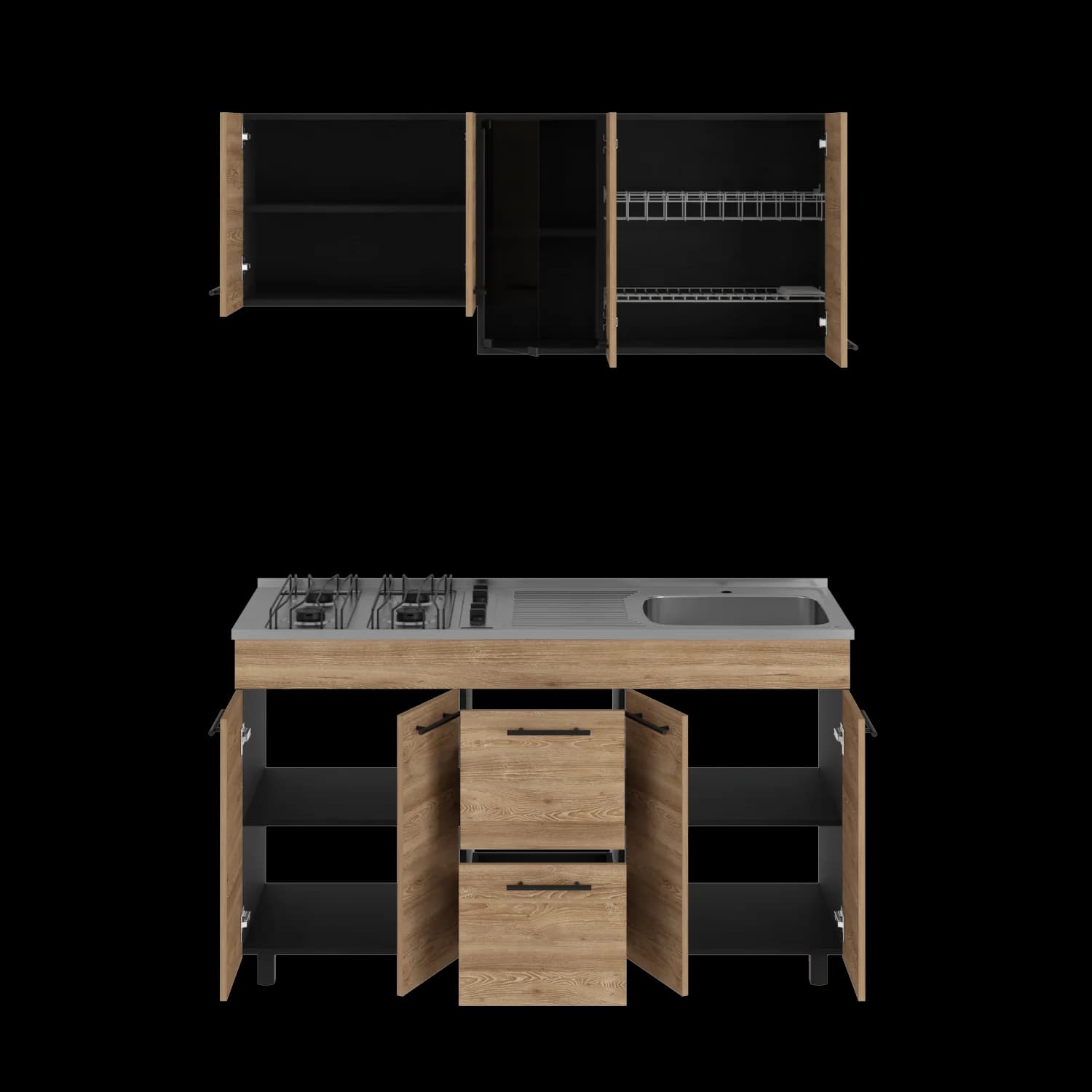 Cocina 150 Luna (M. Der) (3C) Wengue+m — imagen 3