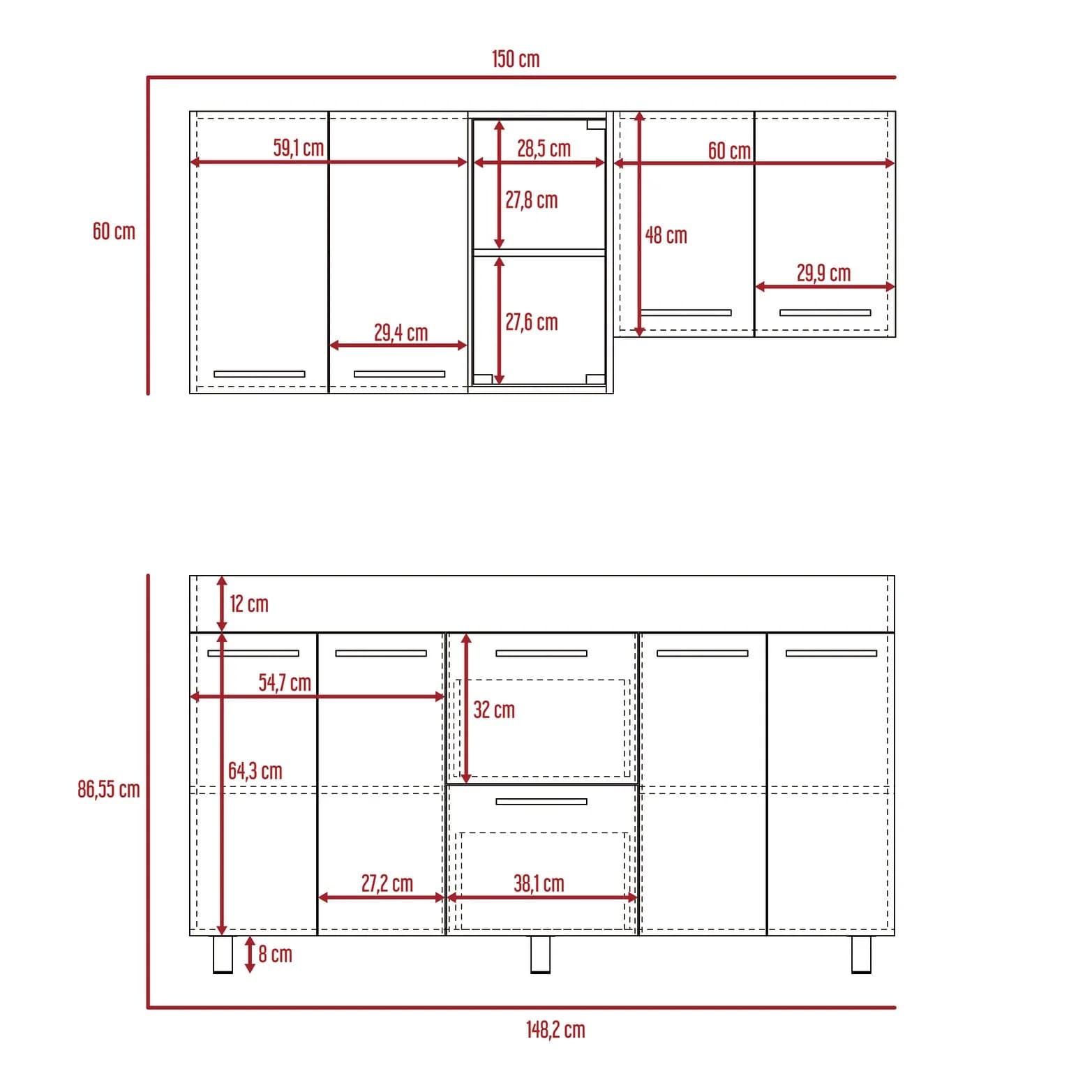 Cocina 150 Luna (M. Izq) (3C) Wengue+mi — imagen 6