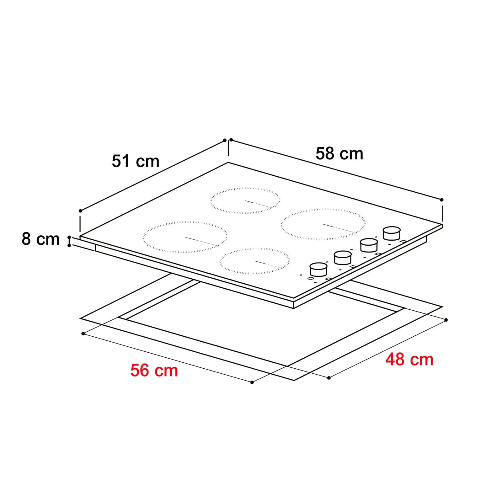 Estufa Eléctrica Vitrocerámica 60 cm — imagen 3