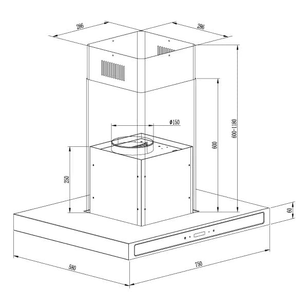 Extractor de Grasa de Isla 76 cm — imagen 2