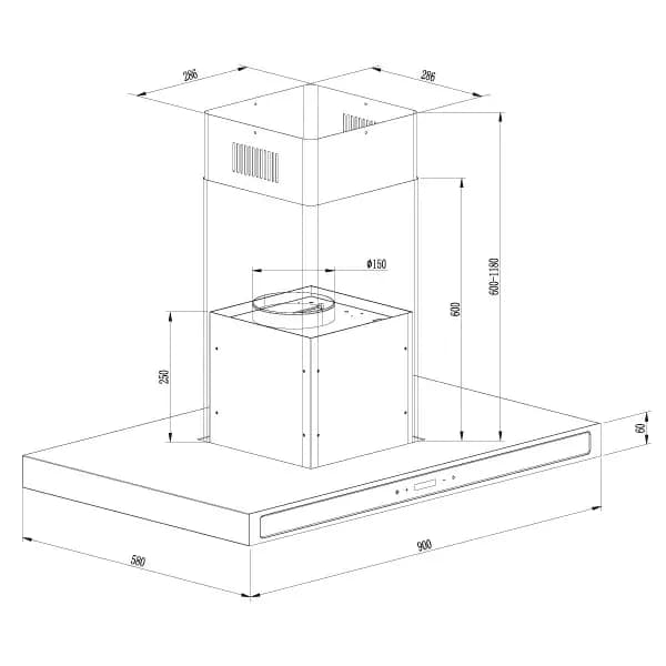 Extractor de Grasa de Isla 90 cm — imagen 2