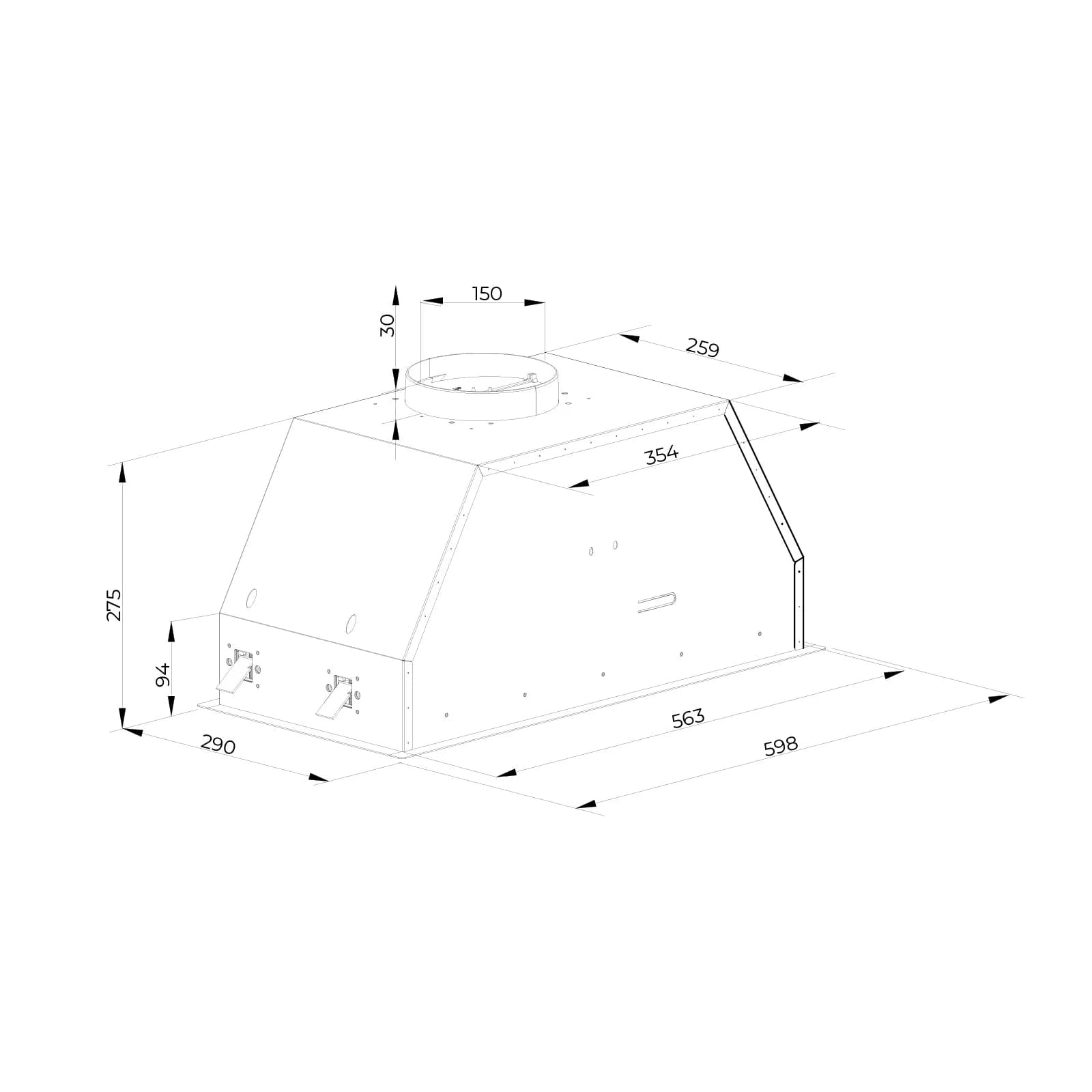 Extractor de Grasa Empotrable Canopio 60 cm — imagen 3