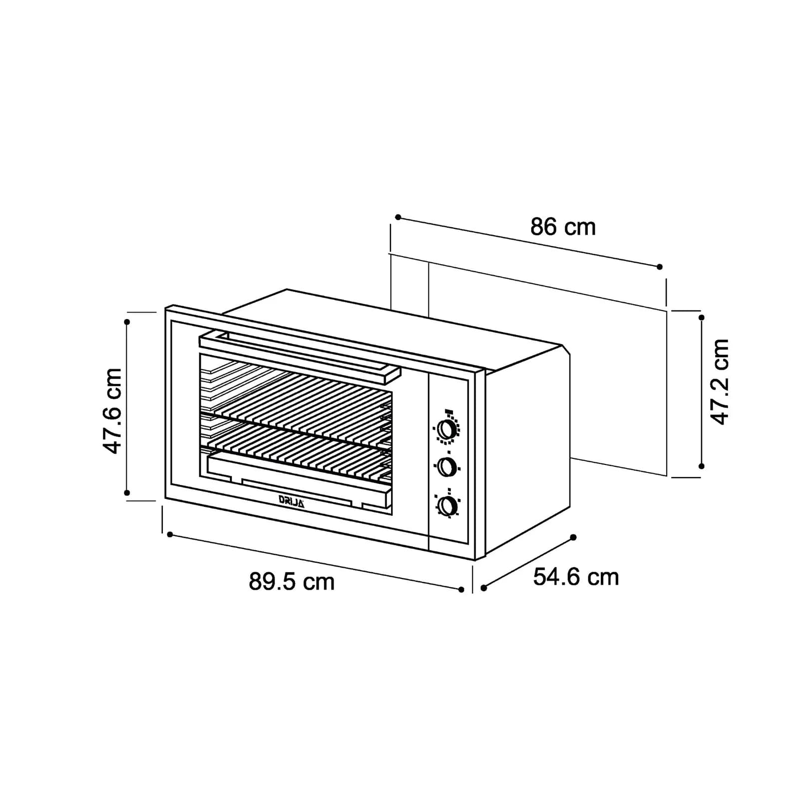 Horno Empotrable a Gas 90 cm 105 Litros — imagen 3
