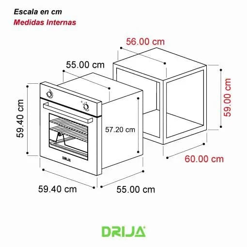 Horno Empotrable a Gas 60 cm 81 Litros — imagen 2