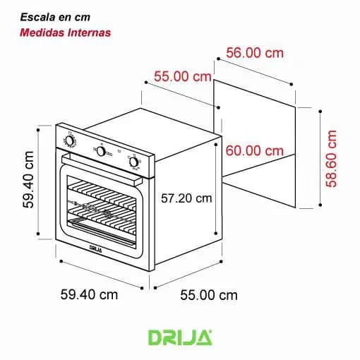 Horno Empotrable Gas Grill 60 cm 72 Litros — imagen 2