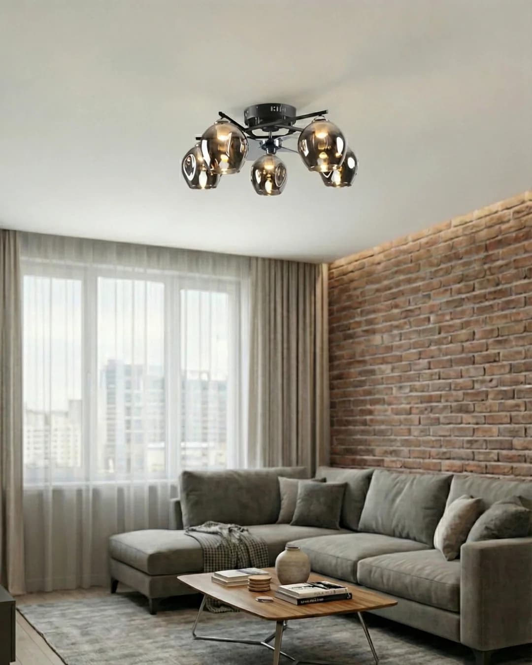 Lámpara Ventilador Negra 5×E27 — imagen 2