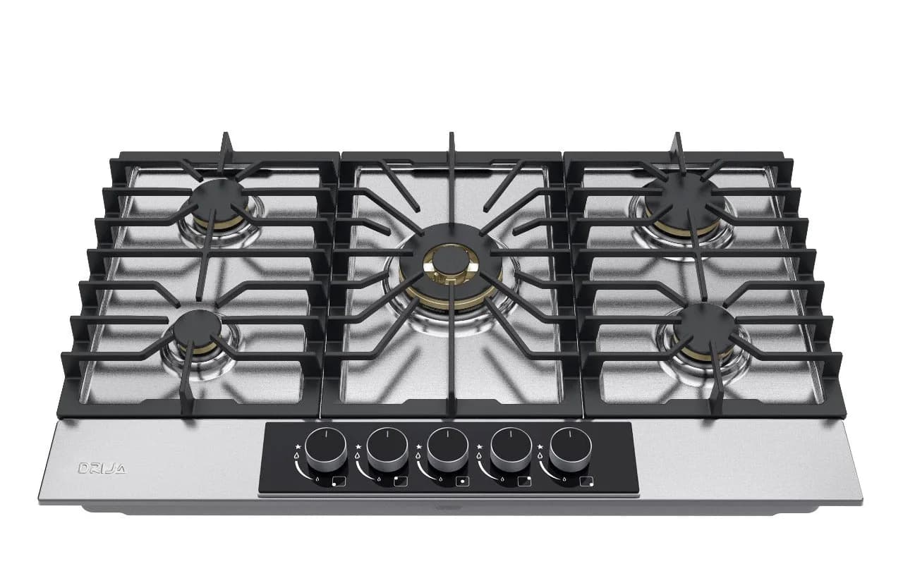 Estufa a Gas Acero Inoxidable 90 cm 5 Quemadores