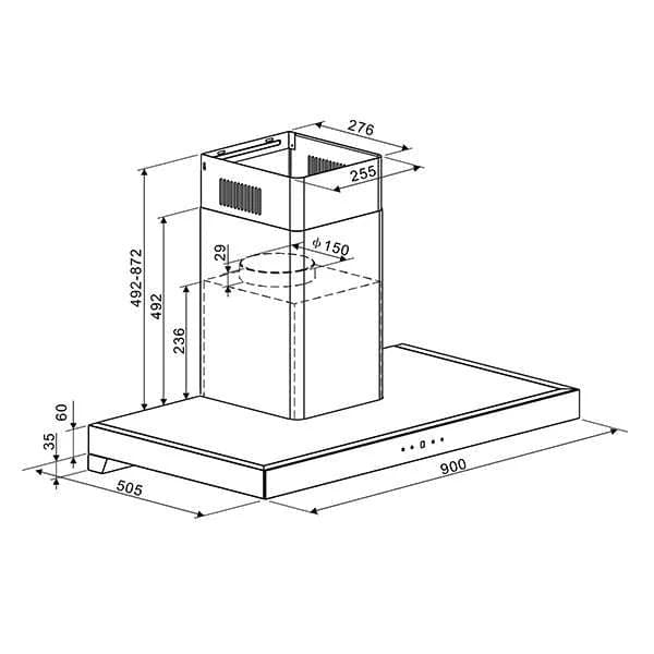 Extractor de Grasa de Pared 90 cm — imagen 2