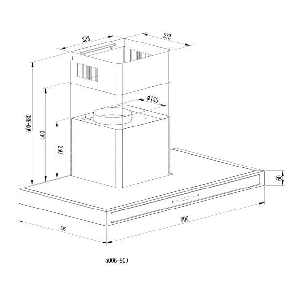 Extractor de Grasa Tipo Chimenea 90 cm — imagen 2