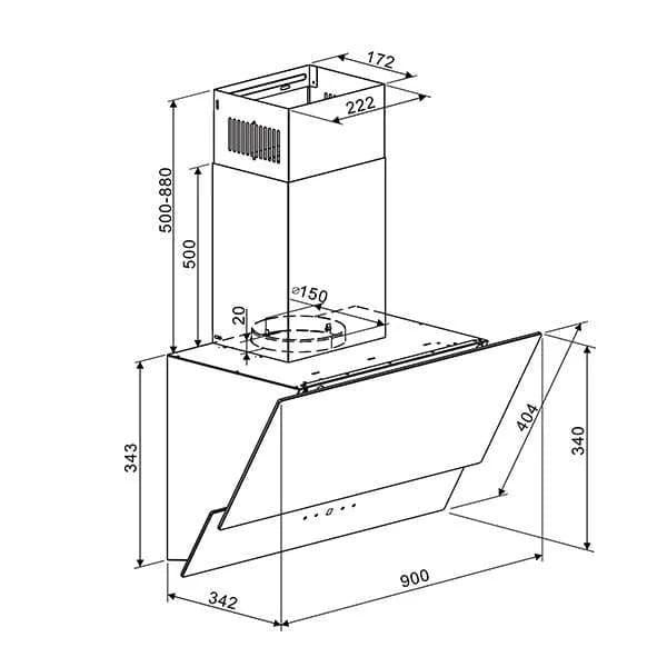 Extractor de Grasa de Pared 90 cm — imagen 2