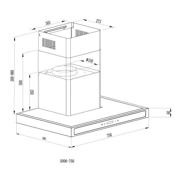 Extractor de Grasa Tipo Chimenea 76 cm — imagen 2