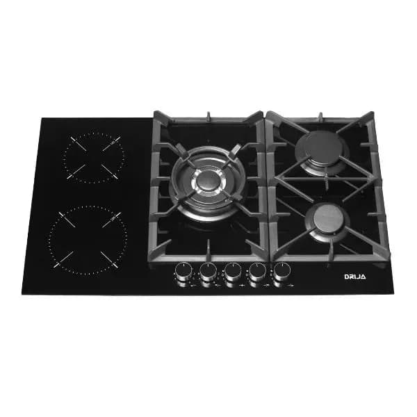 Estufa Empotrable Dual a Gas y Eléctrica 76 cm 5 Quemadores