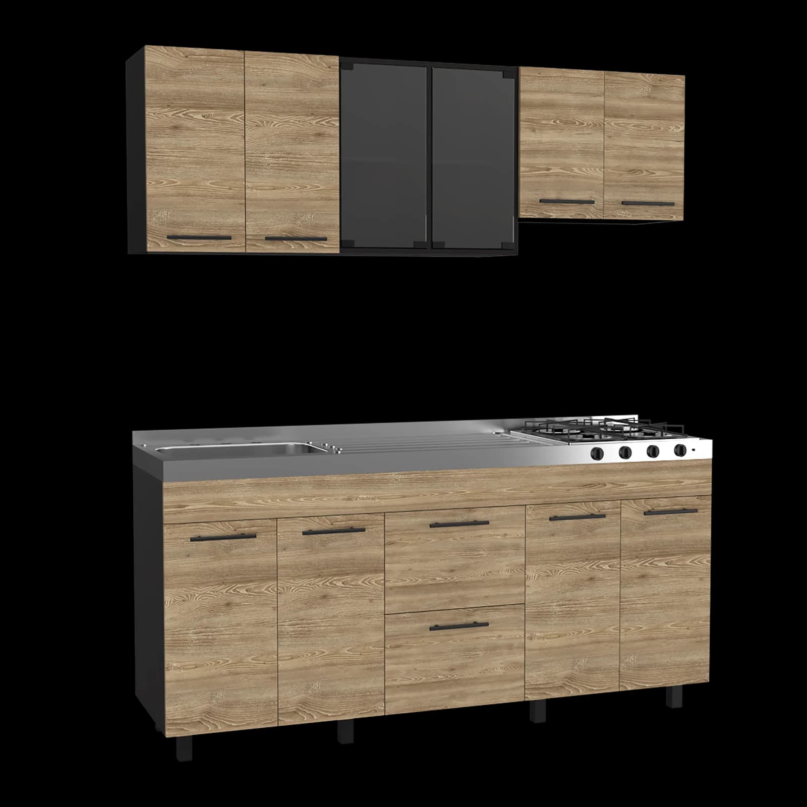 Cocina 180 Luna (Izq) (4C) Wengue+miel M